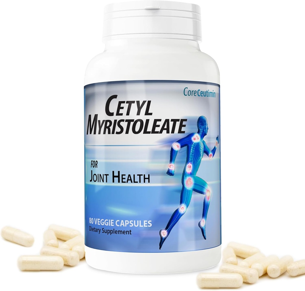 Cetyl Myristoleate - Omega 5 Fatty Acid - Ultra Support for Relief from Joint Discomfort and Stiffness - También incluye Glucosamine, MSM & Hyaluronic Acid - 80 Capsules