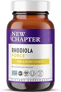Nuevo Capítulo Fuerza de Rhodiola 300mg con Potent Vegan Rhodiola para el foco mental " resistencia, resistencia + soporte de mood + Adaptógeno de estrés + Ingredientes no transgénicos - 30 Conde