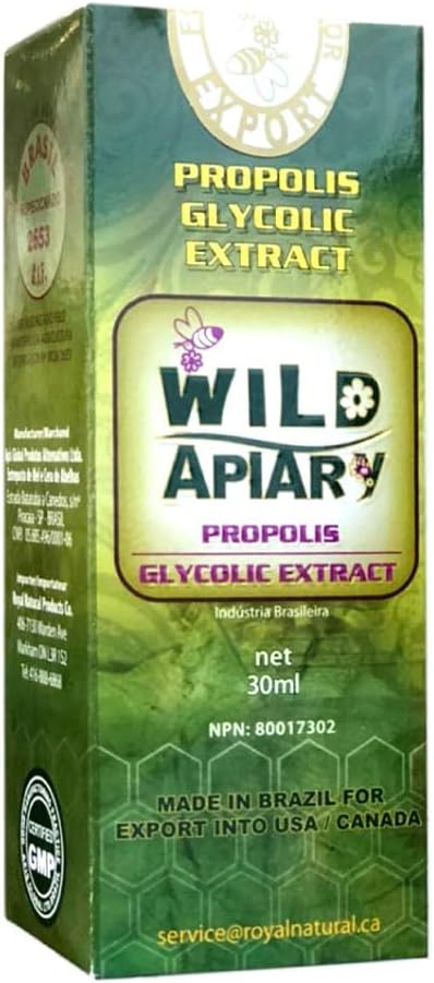 Brazilian Green Propolis Liquid Glycolic (Non-Alcoholic) Extract 30ml (1 Bottle)