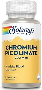 Picolinato de cromo Solaray, Tablet (Btl-Plastic) 200mcg tención 50ct