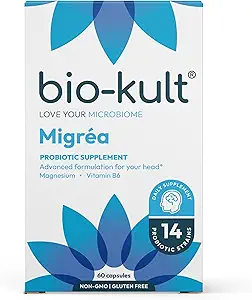 Bio-Kult Migréa ← Magnesium, Vitamina B6 " Probióticos Silencio Gut " Head Support ← Advanced Multi-Strain Fórmula  60 cápsulas