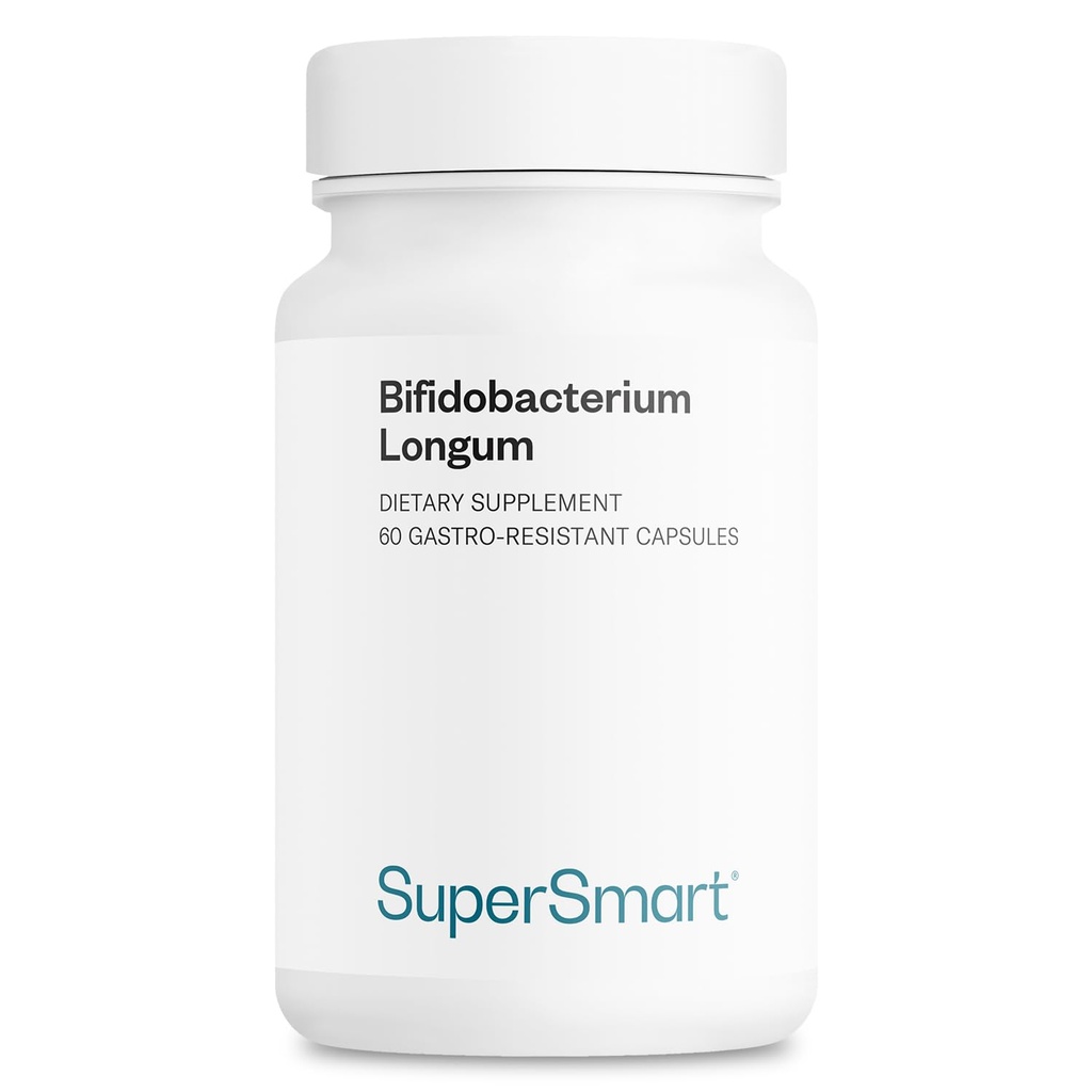 Supersmart - Bifidobacterium Longum (BB536) 6 Billones CFU por día - Probióticos " Prebióticos Suplemento No-GMO " Gluten Gratis - 60 cápsulas DR
