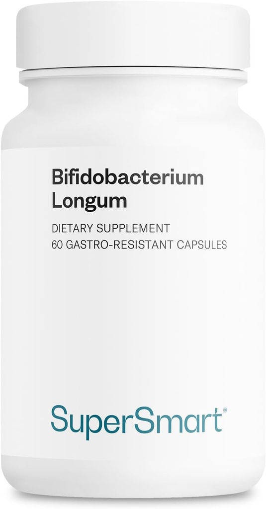 Supersmart - Bifidobacterium Longum (BB536) 6 Billones CFU por día - Probióticos " Prebióticos Suplemento No-GMO " Gluten Gratis - 60 cápsulas DR