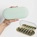Dosey 7 Day Pill Compact Travel Pill Organizer - Pill Case with 7 Pill Compartments for Medicine Storage & Protection – Stylish & Elegant Medication Organizer with Mirror, Sage