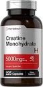 Horbäach Creatine Monohydrate Silencio 5g  225 Capsules ← No GMO, Gluten Free Supplement