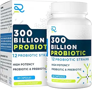 Probiotic Supplement for Women and Men, 12 Strains Organic Probiotics with Prebiotics