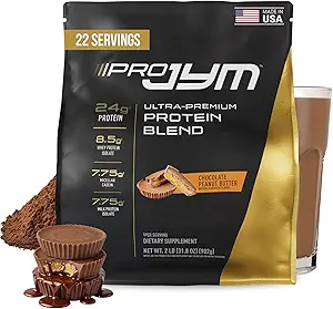 Pro JYM Chocolate Peanut Butter Protein Powder - Whey Protein Isolates, Casein, " Milk Protein, Lean Muscle Building for Men ' Women, JYM Supplement Science, 22 Servings