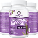 Suplementos de Safrón Liposomal 88,5 mg, Absorción Máxima, 100% Puro Saffron Extract Capsules para Mood, Energía, Visión & Focus - 60 cápsulas Vegan