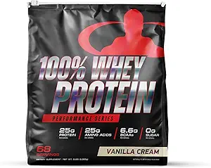 Goliath Labs 100% Whey Protein Powder Isolate/Blend ¦ Fast-Absorbing Workout Suplementos  25g of Pure Protein and 5.5g of BCAAs in each Serv ¦ Vanilla, 5 lbs, 68 Servings Silencio Paquete Mayo Vary