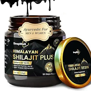 Extracto de resina orgánica pura Himalayan Shilajit para hombres &amp; mujeres- 100% natural Ashwagandha Black Pepper Shilajit Resin for Men Women Gold Ayurvedic,Fulvic Acid 85 + Trace Minerals, 50 Servings, 40 gramos