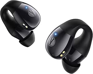 Clip on Earbuds, Open Ear Earbuds Wireless Bluetooth 5.4 with Mic, Open Ear Headphones with Charging Case LED Display, 44H Play, IP54 Waterproof, Lightweight Comfort for Running Sport Workout (Black)