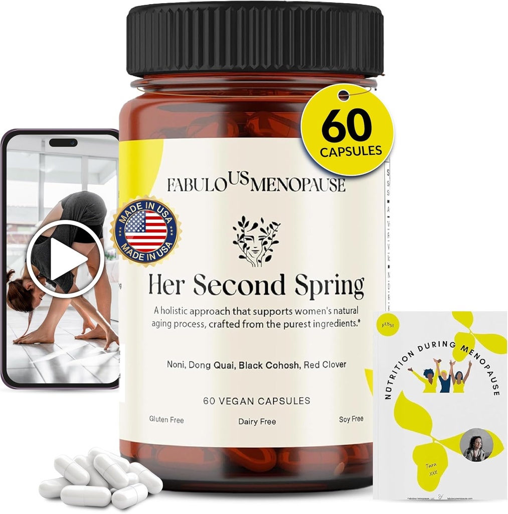 Fobulous Menopaus – Vegan Menopause Formula con Black Cohosh & B-Complex – Plant-Based Capsules with Recipes " Pilates Program