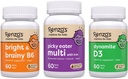 Renzo's Vitamins Adventurous Kid Bundle - Picky Eater Kids Multivitamin, Vitamina D3 para niños, y Bright &amp; Brainy Vitamina B6