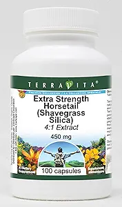 Extra Strength Horsetail (Shavegrass Silica) 4:1 Extracto - 450 mg (100 cápsulas, ZIN: 514199)