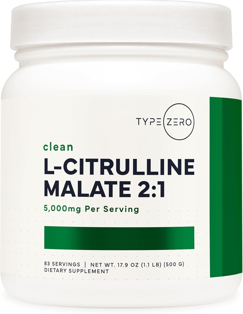 Tipo Zero Clean L-Citrulline Malate 2:1 Powder Drink Mix (500g, Unflavored) (83 Servings) - Keto Friendly, Gluten Free, Non-GMO