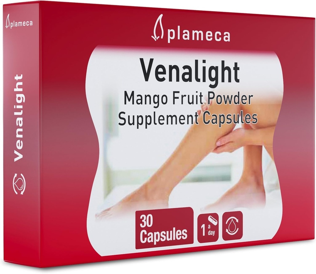 Plameca Venalight Veinte Support &amp; Blood Circulation Supplement – Boost Microcirculation in 6 Hours – Horse Chestnut, Butcher’s Broom for Spider Veins, Leg Health &amp; Restless Leg Relief - 30 CT