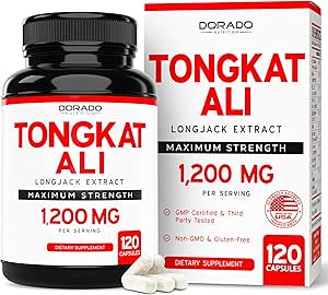 Tongkat Ali Para Hombres (Longjack) Eurycoma Longifolia Extracto 1200mg Por Serving, 120 Capsules - Longjack Tongkat Ali para la Salud de los Hombres &amp; Vitality Support - Tested, USA Made &amp; Non-GMO