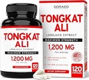 Tongkat Ali Para Hombres (Longjack) Eurycoma Longifolia Extracto 1200mg Por Serving, 120 Capsules - Longjack Tongkat Ali para la Salud de los Hombres &amp; Vitality Support - Tested, USA Made &amp; Non-GMO
