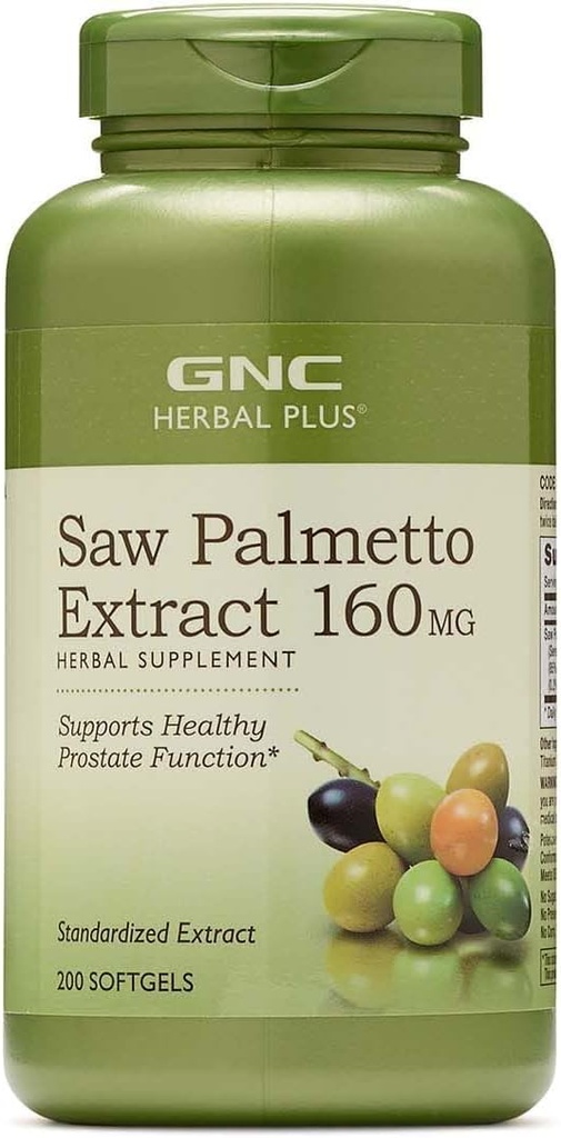 GNC Herbal Saw Palmetto Extracto 160mg Suplemento, 200 Servimientos