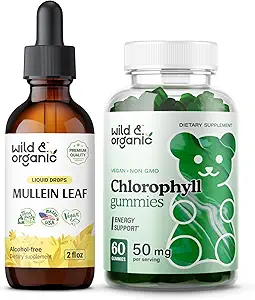 Wild & Organic Mullein Drops 2 oz " Chlorophyll Gummies 60 Chews