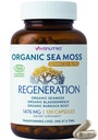 Sea Moss Capsules 1476mg – Organic Seamoss Pills Superfood with Irish Sea Moss, Bladderwrack & Burdock Root ← 120 Vegan Capsules for Vitality, Energy & Skin Support – Made in USA