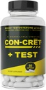 CON-CRET®+ Test, CON-CRET® Patented Creatine HCl Ahora con Testofen®, Boost Testosterone Levels, 60 cápsulas