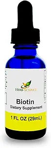 Biotina líquida B7 – High-Absorption, Frío-Presed D-Biotin USP, Vegan, Alcohol-Free, Sublingual Drops, Sin sabores artificiales, Blue Cobalt Glass Bottle for Potency & Purity - 1 oz