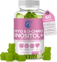 Inositol Gummies PCOS con folato & vitamina D - Myo & D-Chiro Inositol Blend, 40:1 Ratio, 60 Apple Flavor Gummies