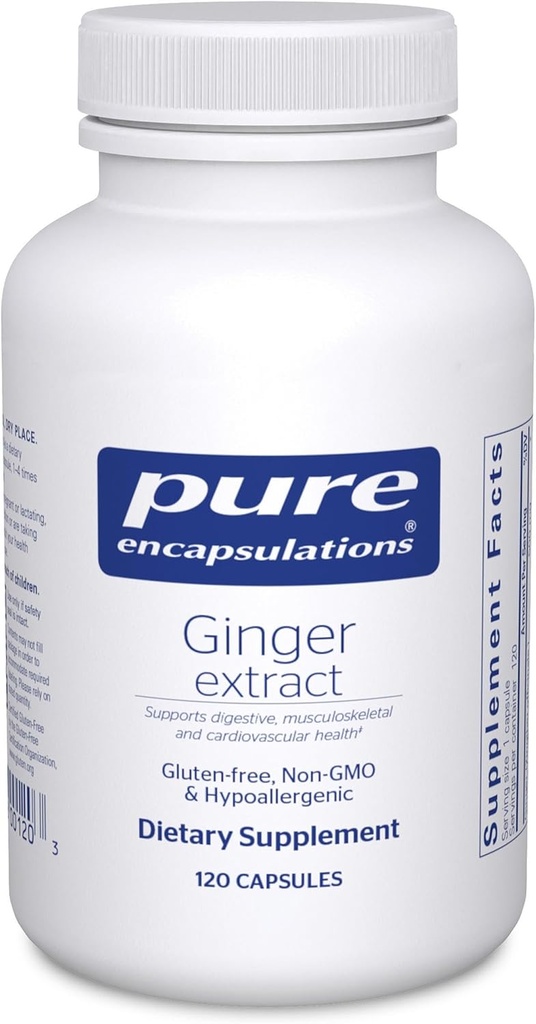 Pure Encapsulations Ginger Extract tención Suplemento para apoyar los Sistemas Digestivos, Musculosqueléticos y Cardiovasculares* tención 120 Capsules