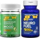 NATURAL STACKS Mood Magnesium Gummies + Neurofuel Nootropic Bundle - Soportes Brain Health &amp; Mood* - 105 piezas