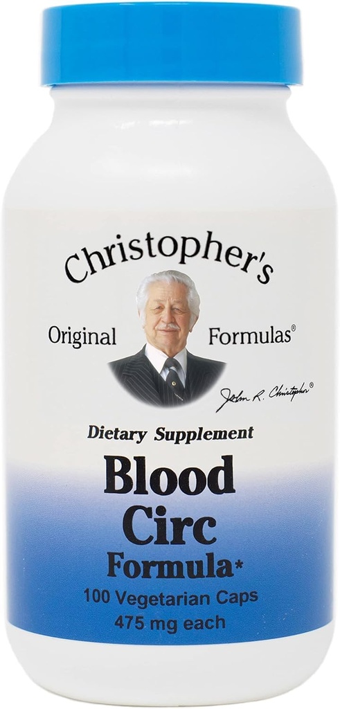 Las Fórmulas Originales de Christopher Blood Circ Fórmula Capsules, Suplemento Herbal para el Bienestar Circulatorio Cardiovascular, 100 cápsulas