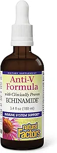 Factores naturales, Fórmula Líquida Anti-V, Suplemento Echinacea para Apoyo a la Inmunidad y el Bienestar, Orgánica, No-GMO, 3.4 oz (100 porciones)