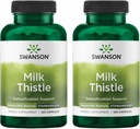 Swanson Milk Thistle (Standardized) - Herbal Liver Support Supplement w/ 80% Silymarin - Natural Formula Helping to Maintain General Health &amp; Wellbeing - (120 Capsules) (2 Pack)