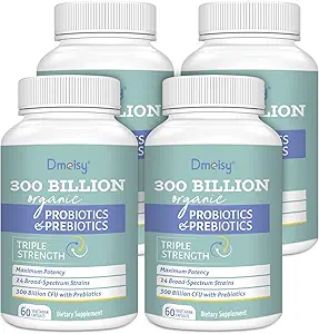 Probióticos para Mujeres y Hombres, 300 millones de millones de francos CFU 24 Strains Probióticos + 15 hierbas orgánicas Prebióticos Blend, Estante Stable Gut Health Supplement for Digestive Immune & Whole-Body Health, 8 Month Supply