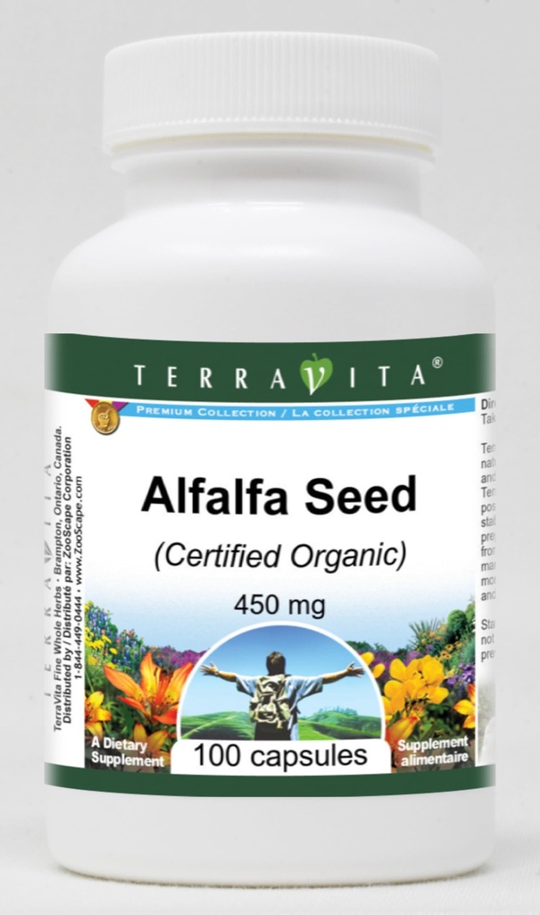 Alfalfa Seed (Certified Organic) - 450 mg (100 Capsules, ZIN: 516909) - 3 Pack