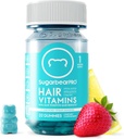 SugarBearPro Hair Vitamin Gummy 1 Month Supply, Extra Strength Biotin 6000mcg for Hair Growth, Vegan Vitamin B12, MSM, Inositol, Omega 3, Elderberry, Certified Kosher, Halal, Cruelty-Free