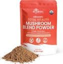 OrgÃ3n de seno de seno Polvo - 4-en-1 Reishi, Mane de leÃ±o, Cordyceps y Chaga Mushroom Suplemento Extract Complex, Mushroom Blend Powder para Immune Boost &amp; Brain Support, Add to Coffee, Tea or Water