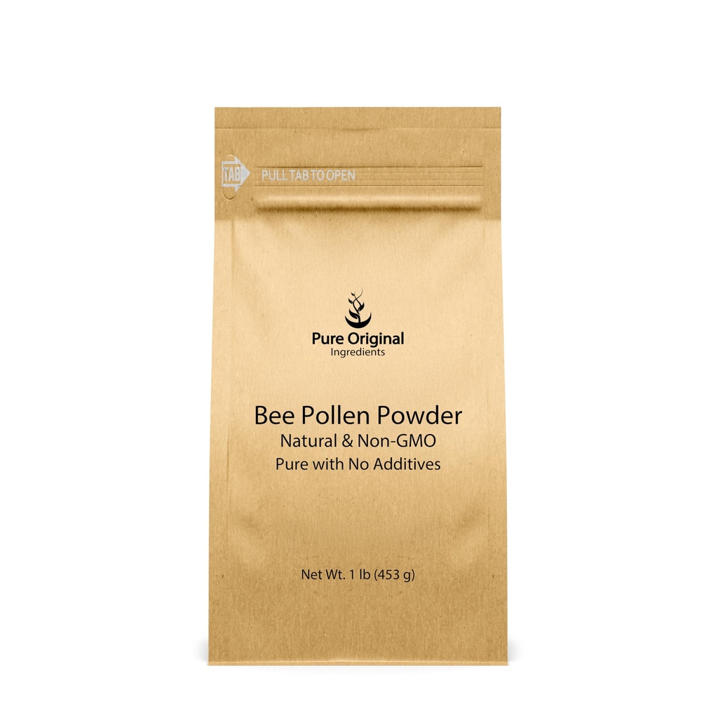 PURE ORIGINAL INGREDIENTS Bee Pollen Powder, 1 lb, Sin rellenos, Suplemento no diluido