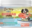 ¡El OMG de Bernie! Cerveza de Omegas para perros - 5X Extra Strength DHA+EPA, Aceite de pescado, Esquí saludable " Cuna, Alivio de la alergia, Suplemento Conjunto (Pork Flavor)