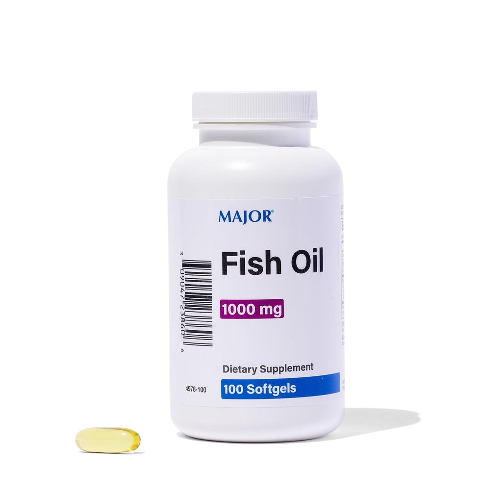 MAJOR Omega-3 Fish Oil - Fish Oil Supplement 1000mg - 100 Softgels (1-Pack)