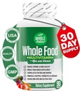 Multivitamina entera de alimentos para hombres y mujeres completa vitaminas de superalimentos diarios más minerales enzimas digestivas, probióticos y omegas. Vitamina Multicon base vegetal, no GMO (1)