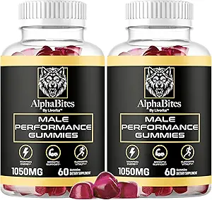 (2 Pack) Alpha Bites - Original Fórmula 7 en 1 Alpha Bites Gummies, AlphaBites para Hombres, Oficial Alpha Bites Advanced Premium Fórmula Rendimiento y Energía, Alpha Bite Gummy Reseñas, por 2 meses