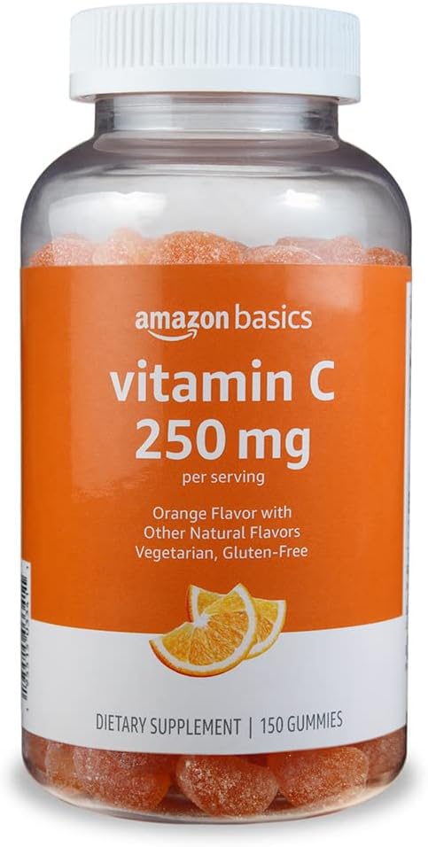   Basics Vitamin C 250 mg Gummies, Orange, 150 Count (2 per Serving), Immune Health (Previously Solimo)