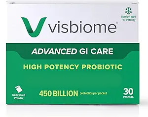 Visbiome® Advanced GI Care - High Potency Probiotic 450 Billion Strength - 30 Packets Unflavored Powder - Original De Simone Formulation - Cold en Reciclable Cooler con Monitor de Temperatura.