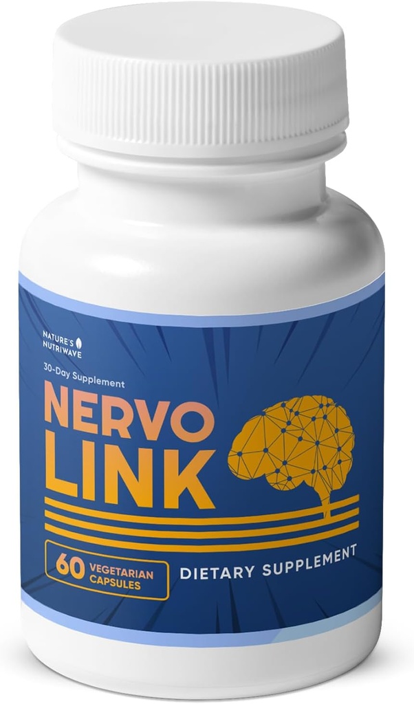 Nervolink - Suplemento 100% Natural para Nerve-Support & Energy Boost, con Reishi, Shiitake y los Mushrooms Mane de León, Made in USA, Non - GMO - 60 cápsulas, 1 mes de suministro