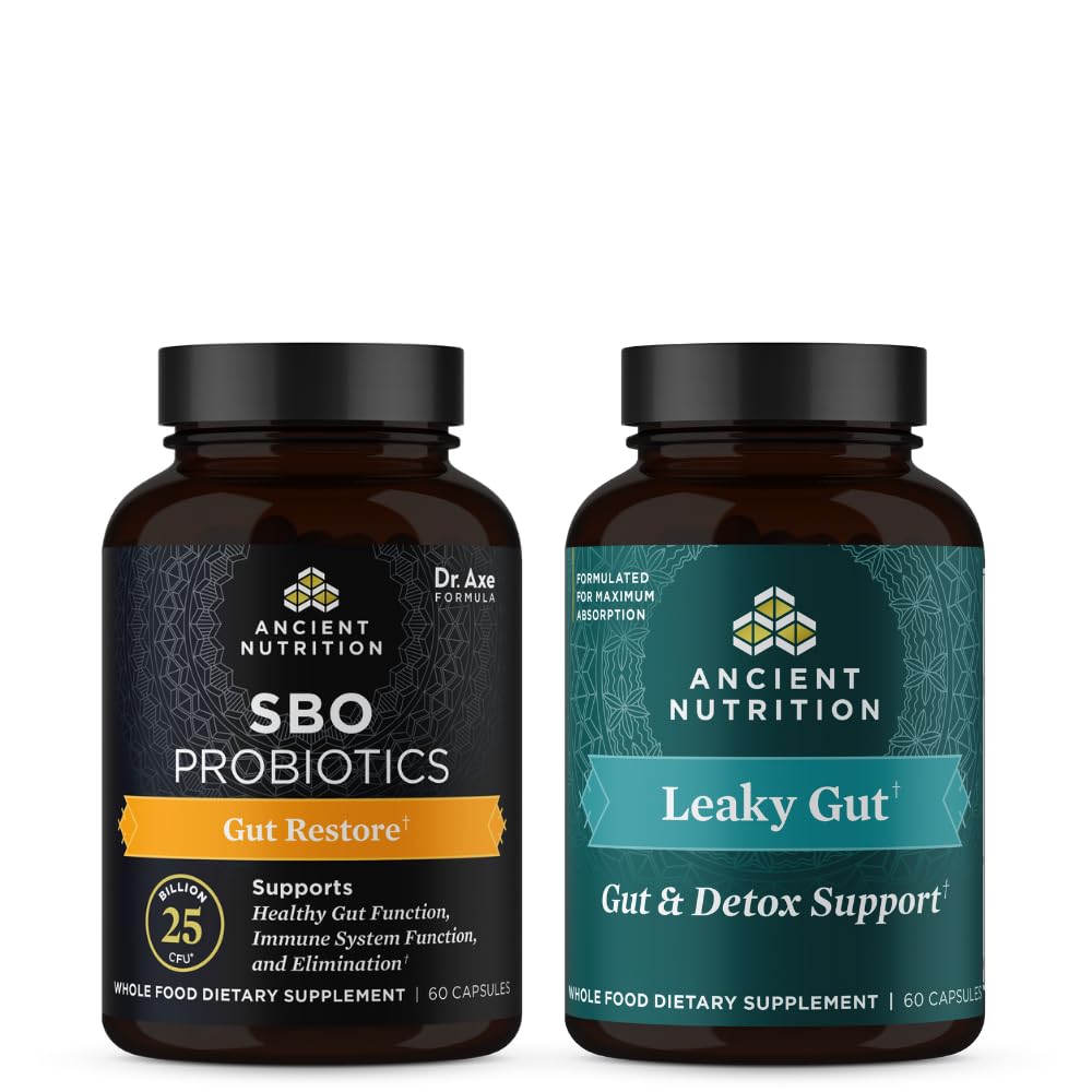 Antigua Nutrición SBO Gut Restaurar Probióticos Capsules, 60 Conde + Leaky Gut Capsules, 60 Conde