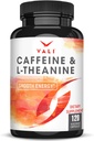 VALI Caffeine 50mg " L Theanine 100mg - Caffeine Pills " L-Theanine for Smart Smooth Energy " Focus Supplement. Nootropic Brain Booster Cognitive Support Stack & Focused Clarity. 120 cápsulas de verduras