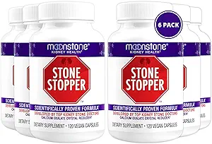 Parada de piedra capsules, Prevención de piedras renales, Protector de oxalato de calcio, Suplemento de apoyo de citratos de Alkali, Desarrollado por urólogos para apoyar la salud de los riñones, 6 meses de suministro