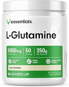 Enrollado L-Glutamina (5000mg), Esenciales (50 Servimientos, 250 gramos)