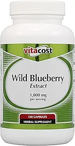 Extracto de arándanos silvestres Vitacost - 1.000 mg por por porción - 120 cápsulas